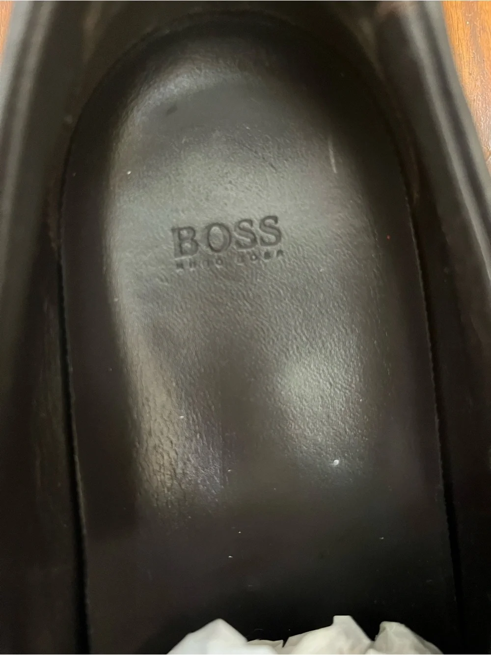 BOSS Black Leather Slip-On Loafers